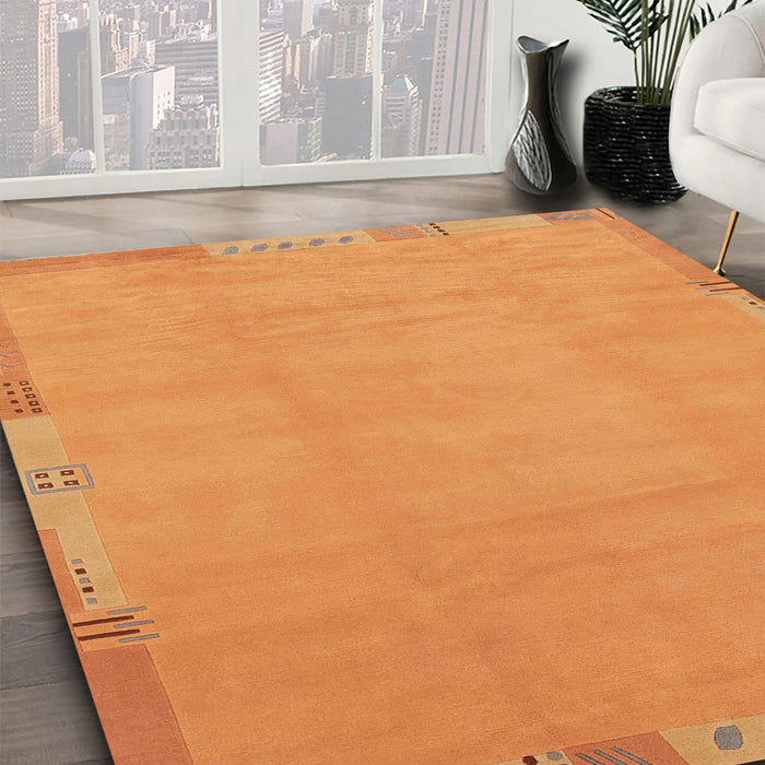 Machine Washable Abstract Dark Orange Rug in a Family Room, wshabs3595