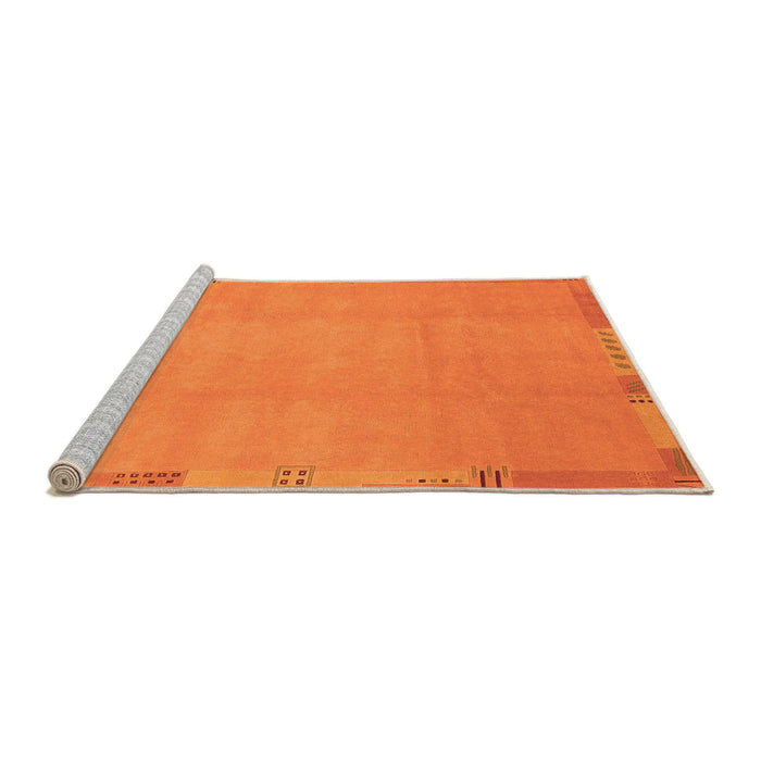Sideview of Machine Washable Abstract Orange Modern Area Rugs, wshabs3595org