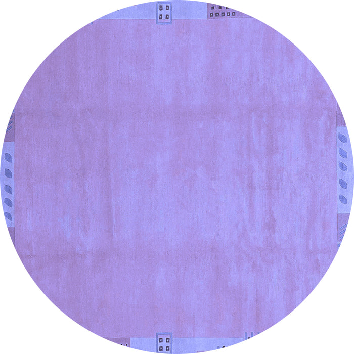 Round Abstract Blue Modern Rug, abs3595blu