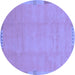 Round Abstract Blue Modern Rug, abs3595blu