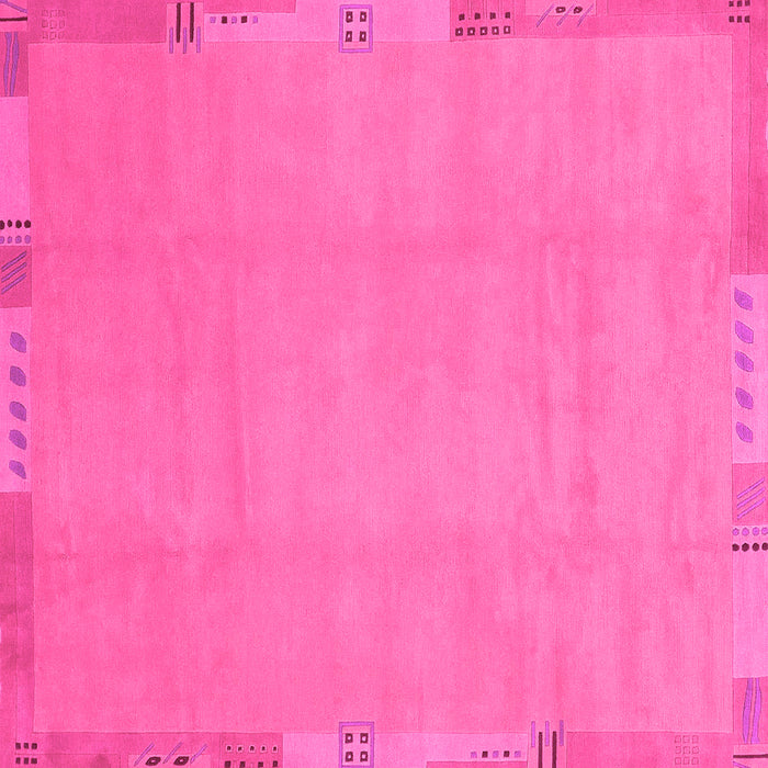 Square Machine Washable Abstract Pink Modern Rug, wshabs3595pnk