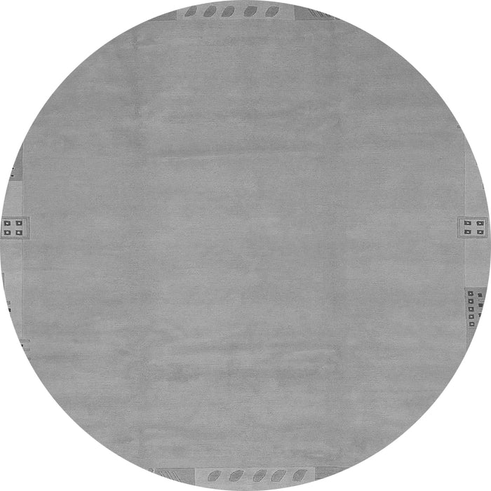 Round Abstract Gray Modern Rug, abs3595gry