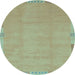 Round Abstract Light Blue Modern Rug, abs3595lblu