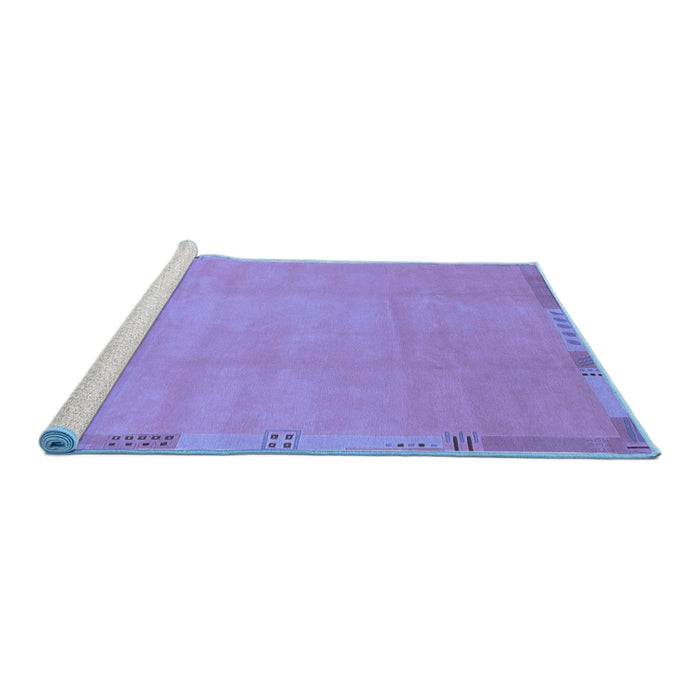 Sideview of Machine Washable Abstract Blue Modern Rug, wshabs3595blu