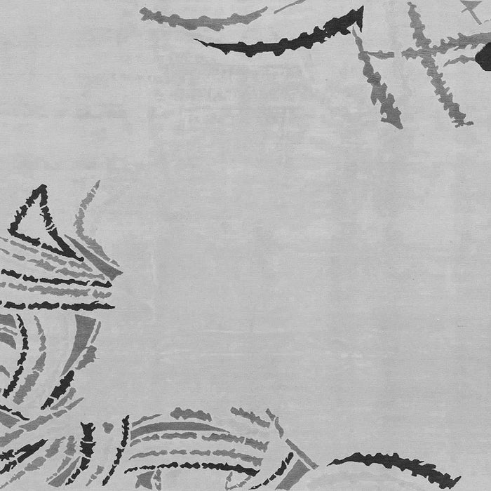 Square Machine Washable Solid Gray Modern Rug, wshabs3596gry