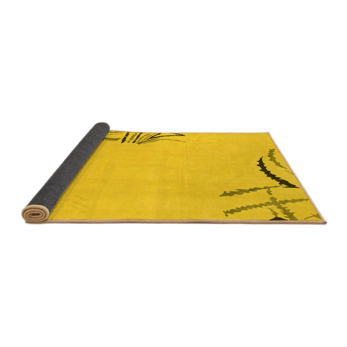 Sideview of Solid Yellow Modern Rug, abs3596yw
