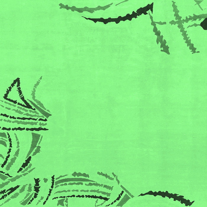 Square Machine Washable Solid Emerald Green Modern Area Rugs, wshabs3596emgrn