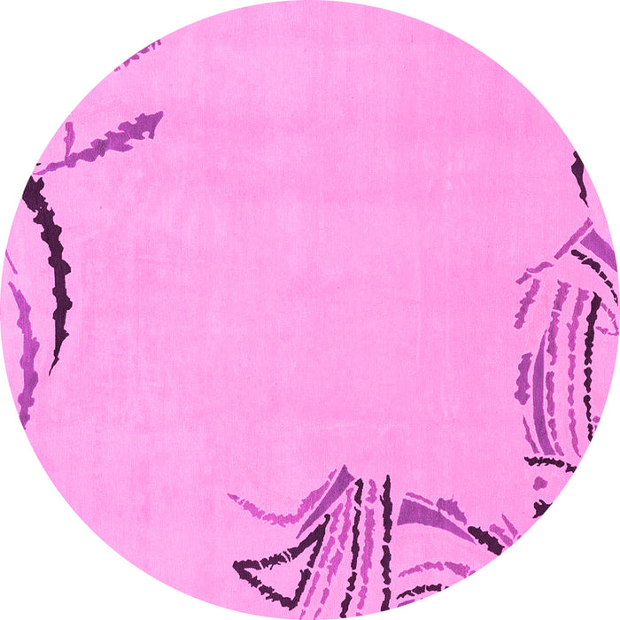 Round Solid Pink Modern Rug, abs3596pnk