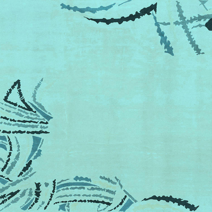 Square Machine Washable Solid Light Blue Modern Rug, wshabs3596lblu