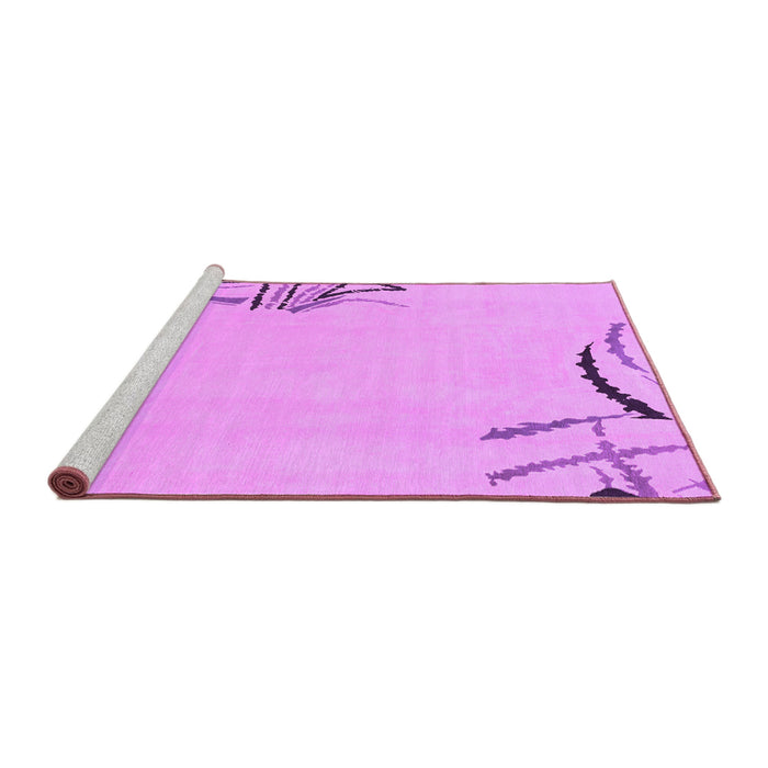Sideview of Machine Washable Solid Purple Modern Area Rugs, wshabs3596pur