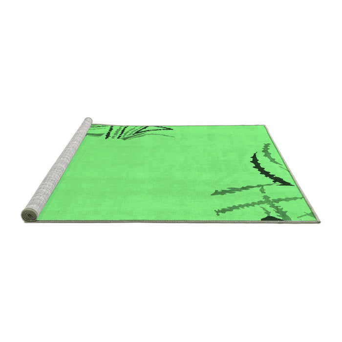 Sideview of Machine Washable Solid Emerald Green Modern Area Rugs, wshabs3596emgrn