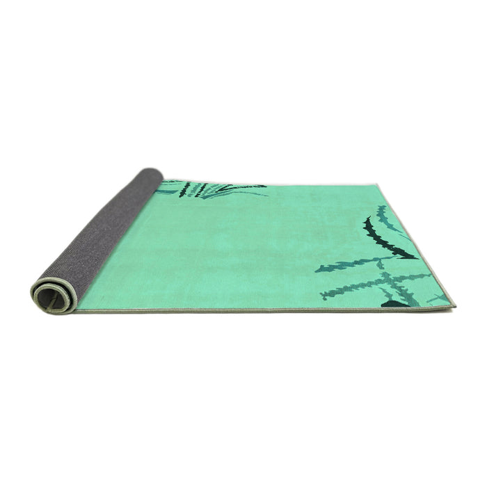 Sideview of Solid Turquoise Modern Rug, abs3596turq