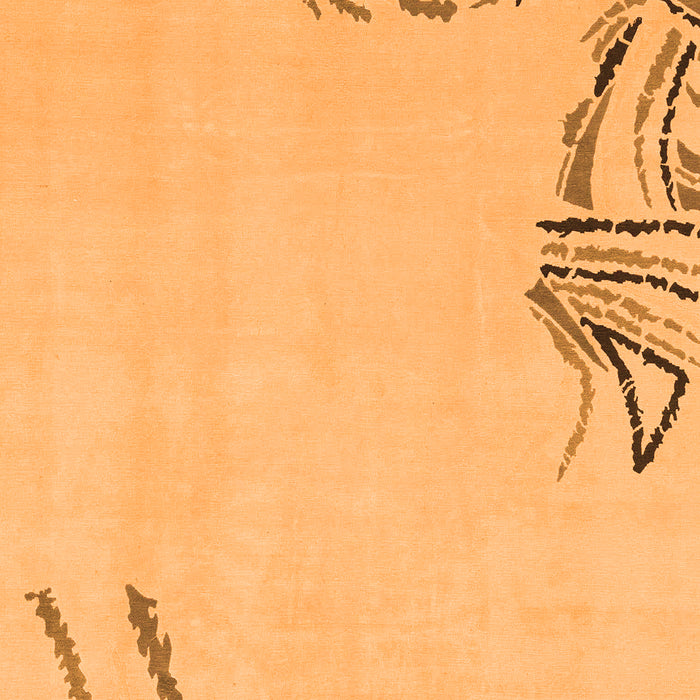 Machine Washable Solid Orange Modern Area Rugs, wshabs3596org