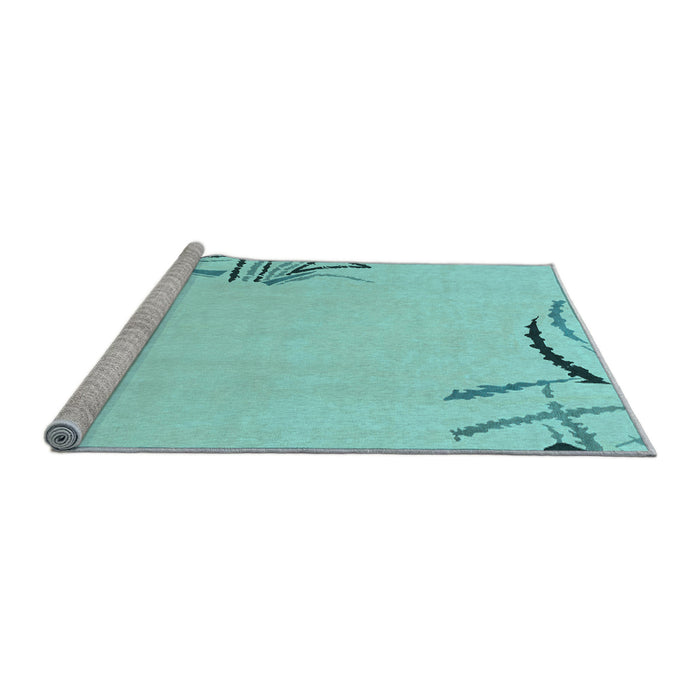 Sideview of Machine Washable Solid Light Blue Modern Rug, wshabs3596lblu