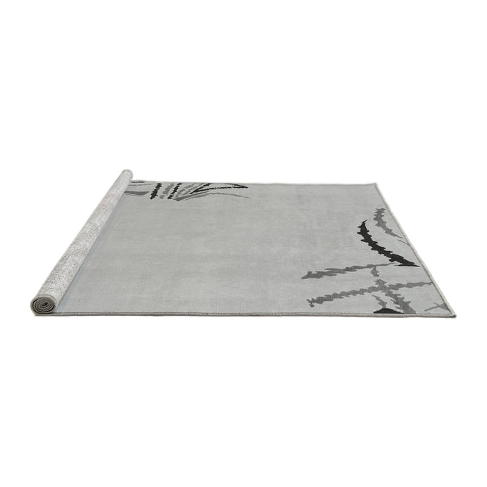 Sideview of Machine Washable Solid Gray Modern Rug, wshabs3596gry