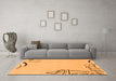 Machine Washable Solid Orange Modern Area Rugs in a Living Room, wshabs3596org