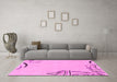 Machine Washable Solid Pink Modern Rug in a Living Room, wshabs3596pnk