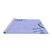 Sideview of Machine Washable Solid Blue Modern Rug, wshabs3596blu