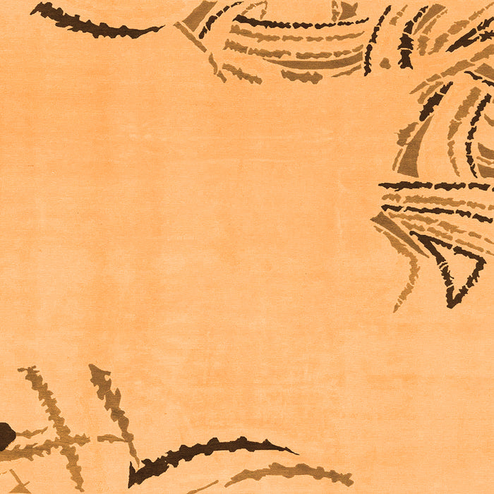 Square Machine Washable Solid Orange Modern Area Rugs, wshabs3596org