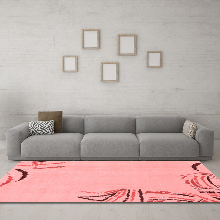 Modern Red Washable Rugs