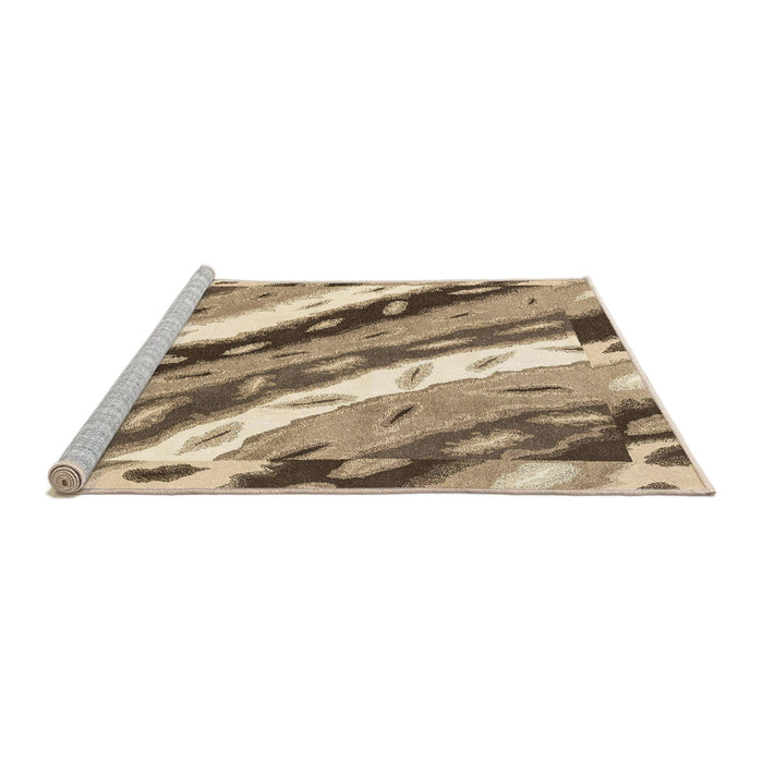 Sideview of Machine Washable Abstract Yellow Rug, wshabs3597