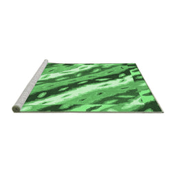 Sideview of Machine Washable Animal Emerald Green Modern Area Rugs, wshabs3597emgrn