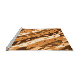 Sideview of Machine Washable Animal Orange Modern Area Rugs, wshabs3597org