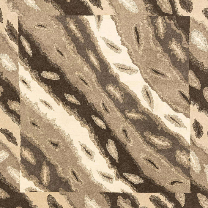 Square Abstract Yellow Animal Rug, abs3597