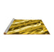 Sideview of Machine Washable Animal Yellow Modern Rug, wshabs3597yw