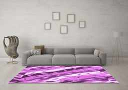 Machine Washable Animal Purple Modern Area Rugs in a Living Room, wshabs3597pur
