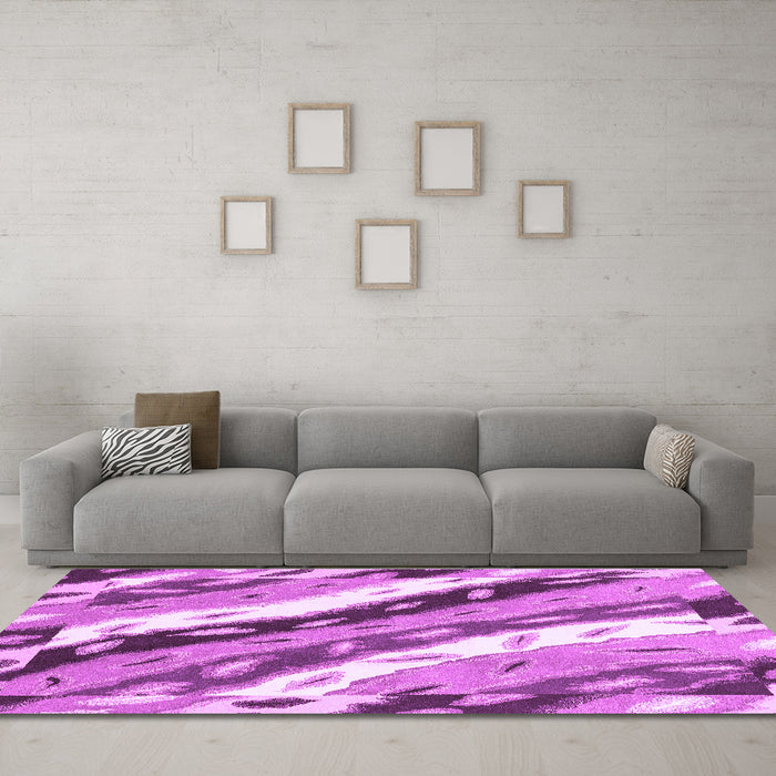 Machine Washable Animal Purple Modern Area Rugs in a Living Room, wshabs3597pur