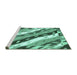 Sideview of Machine Washable Animal Turquoise Modern Area Rugs, wshabs3597turq