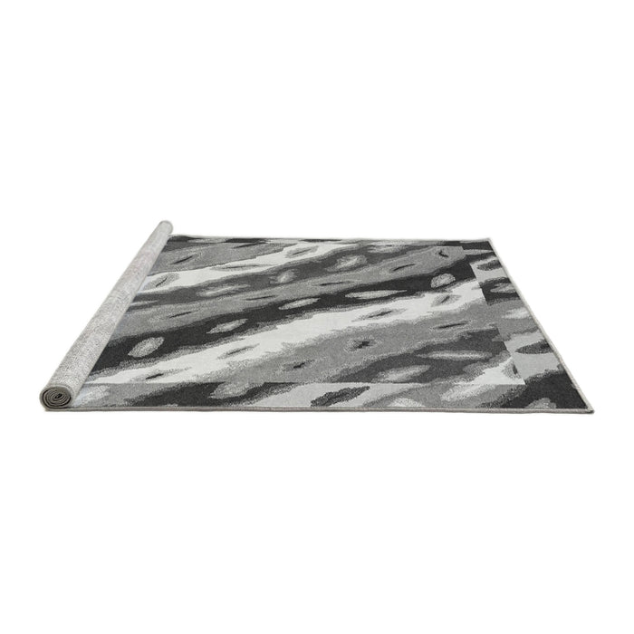 Sideview of Machine Washable Animal Gray Modern Rug, wshabs3597gry