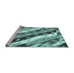Sideview of Machine Washable Animal Light Blue Modern Rug, wshabs3597lblu