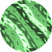 Round Machine Washable Animal Emerald Green Modern Area Rugs, wshabs3597emgrn