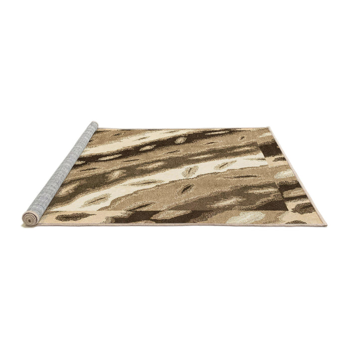 Sideview of Machine Washable Abstract Red Brown Rug, wshabs3598