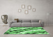 Machine Washable Animal Emerald Green Modern Area Rugs in a Living Room,, wshabs3598emgrn