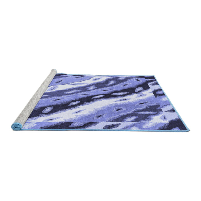 Sideview of Machine Washable Animal Blue Modern Rug, wshabs3598blu