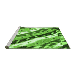 Sideview of Machine Washable Animal Green Modern Area Rugs, wshabs3598grn