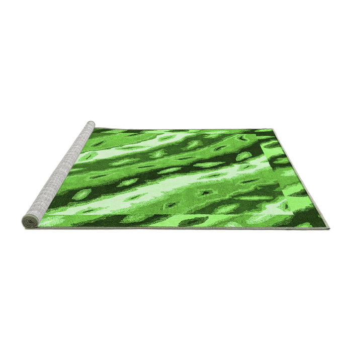 Sideview of Machine Washable Animal Green Modern Area Rugs, wshabs3598grn