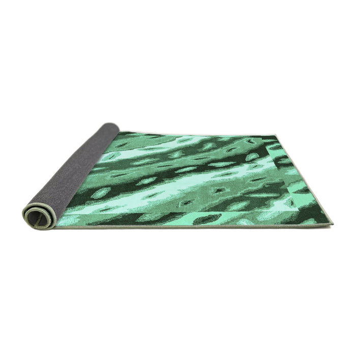 Sideview of Animal Turquoise Modern Rug, abs3598turq