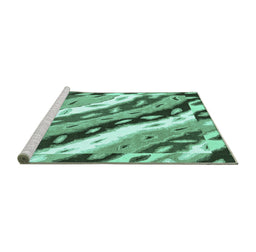 Sideview of Machine Washable Animal Turquoise Modern Area Rugs, wshabs3598turq
