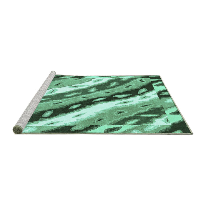 Sideview of Machine Washable Animal Turquoise Modern Area Rugs, wshabs3598turq