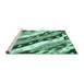 Sideview of Machine Washable Animal Turquoise Modern Area Rugs, wshabs3598turq