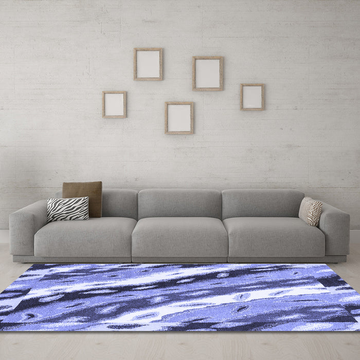 Machine Washable Animal Blue Modern Rug in a Living Room, wshabs3598blu