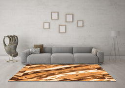 Machine Washable Animal Orange Modern Area Rugs in a Living Room, wshabs3598org