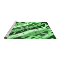Sideview of Machine Washable Animal Emerald Green Modern Area Rugs, wshabs3598emgrn