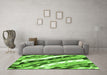 Machine Washable Animal Green Modern Area Rugs in a Living Room,, wshabs3598grn