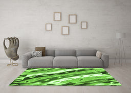 Machine Washable Animal Green Modern Area Rugs in a Living Room,, wshabs3598grn