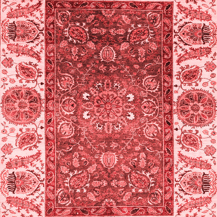 Machine Washable Oriental Red Traditional Rug, wshabs3599red
